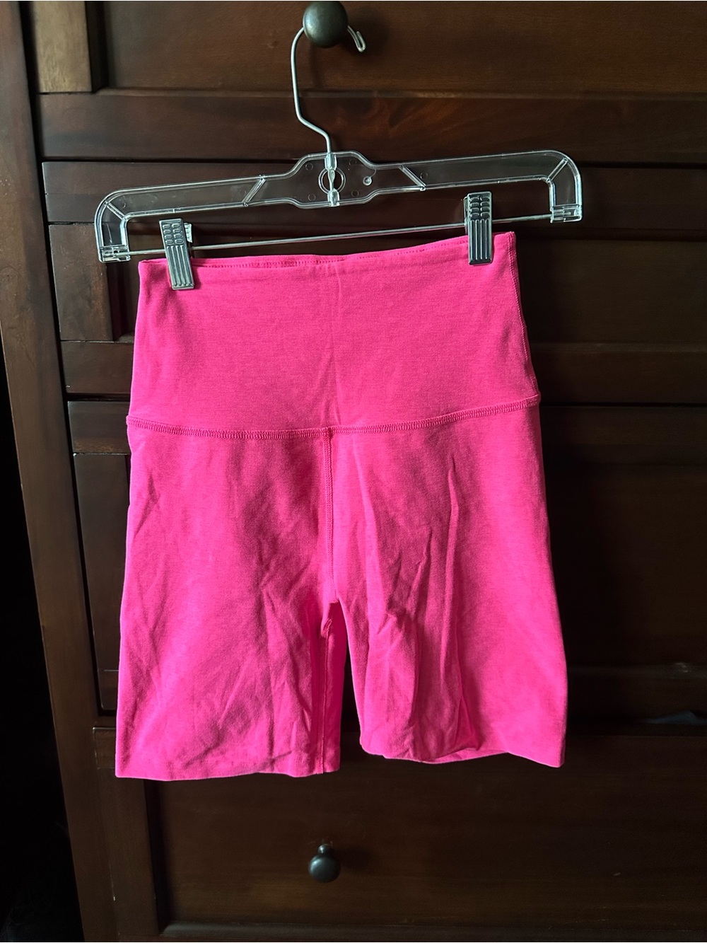 Beyond Yoga Hot Pink High-Rise Bike Shorts
